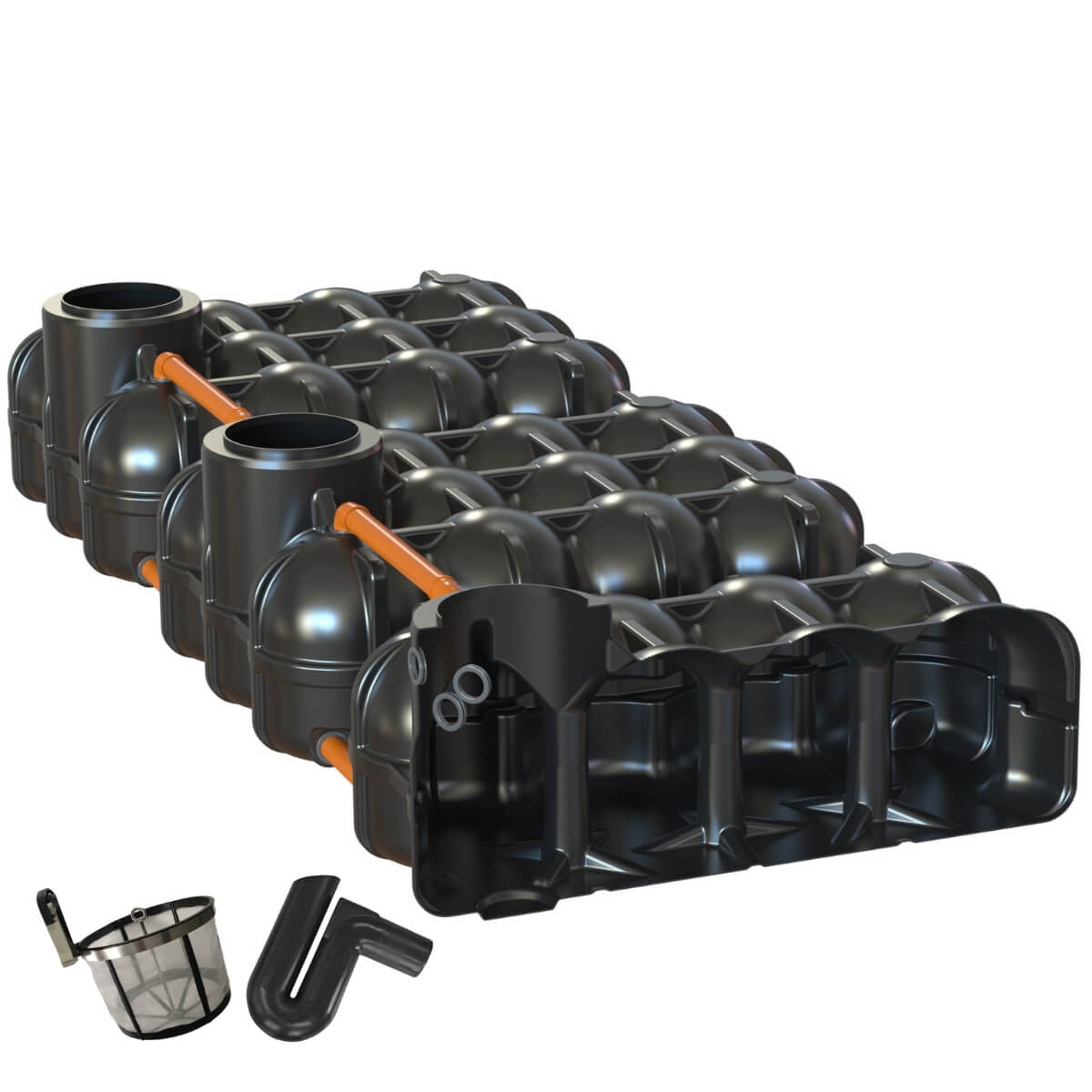 Flachtank 15000L Trio Hudson  mit Pumpensumpf mit Gartenfilter