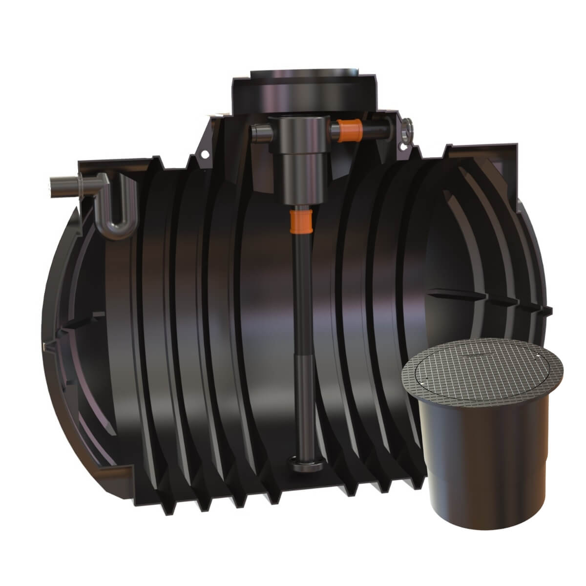 Hauszisterne 7000L Premium Atlantis Korbfilter mit PKW-LKW-Abdeckung