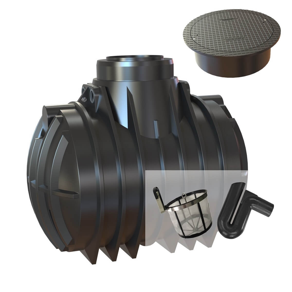 Zisterne 4000L Premium Atlantis Gartenanlage mit Abdeckung