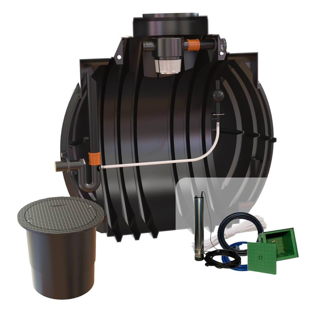 Retentionszisterne 5300L Atlantis RV3000L mit PKW-LKW-Abdeckung und Zisternenpumpe