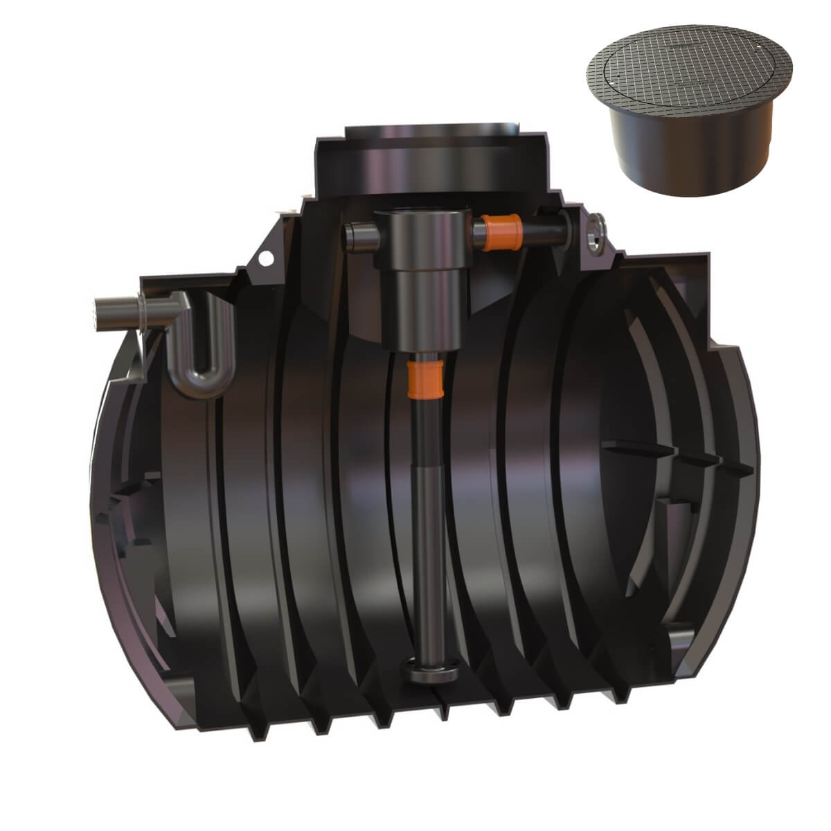 Hauszisterne 4000L Atlantis Korbfilter mit PKW-Abdeckung