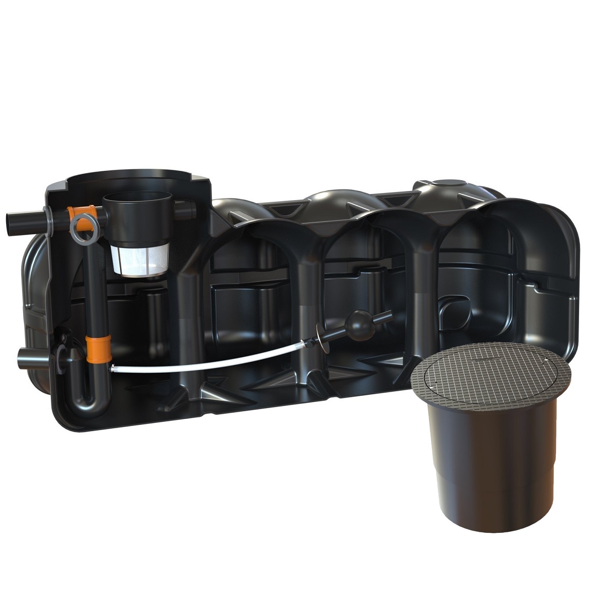 Retentionszisterne Flachtank 5000L Retentionsvolumen 3600L mit PKW-Dom