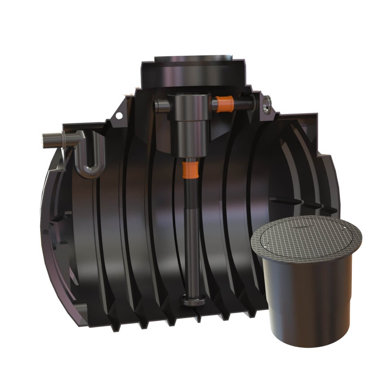 Hauszisterne 4000L Atlantis Korbfilter mit PKW-LKW-Abdeckung