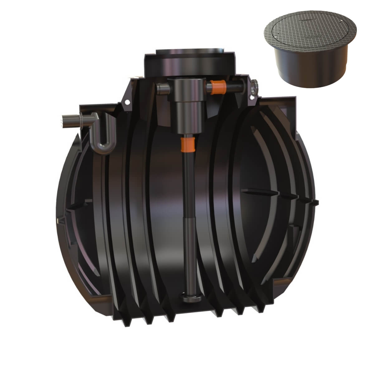 Hauszisterne 5300 L Korbfilter mit PKW-Abdeckung