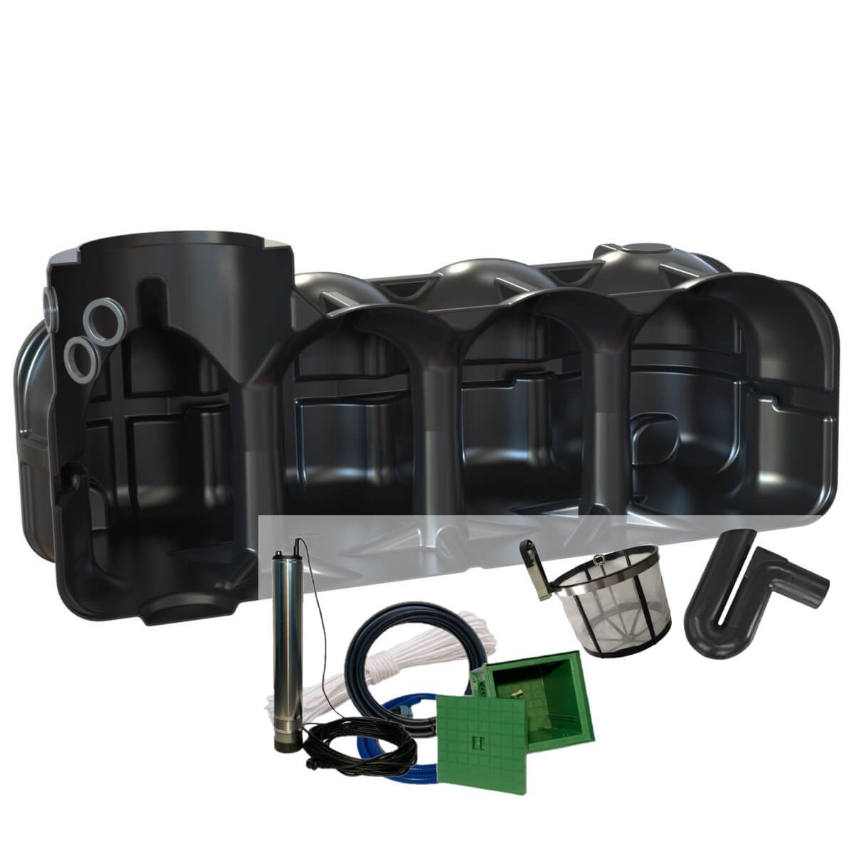 Flachtank 5000L Zisterne Hudson Pumpensumpf Filterset mit Gartenpumpe