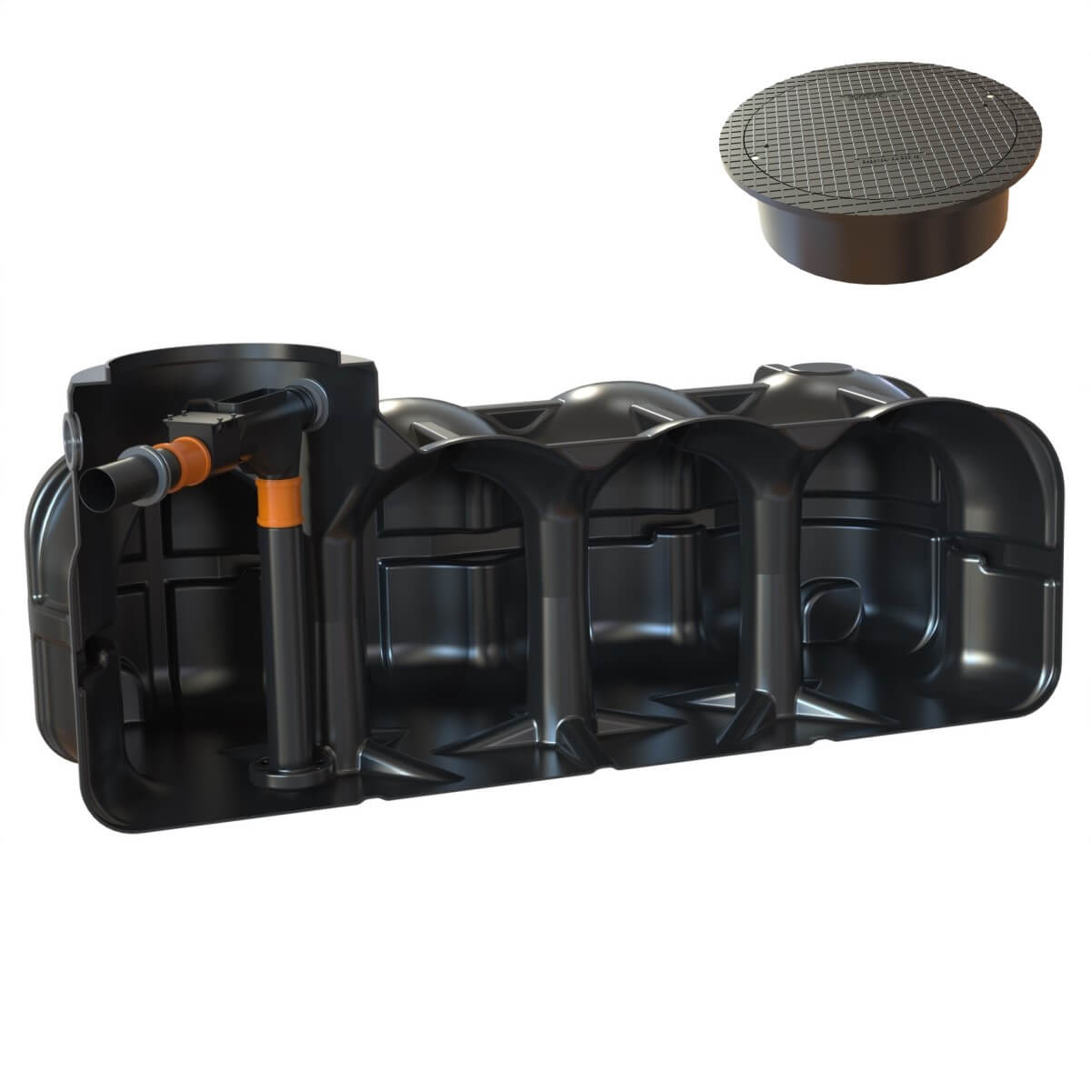 Flachtank 5000L Hauszisterne Hudson WSP mit Abdeckung