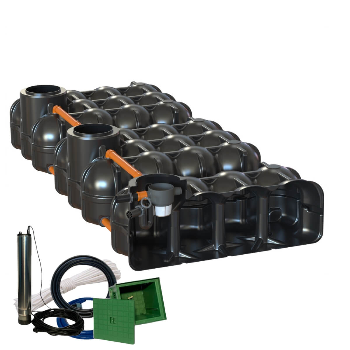 Flachtank 15000 Hudson Gartenanlage mit Zisternenpumpe