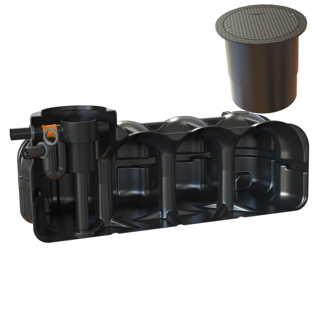 Flachtank 5000L Hauszisterne Hudson Korbfilter mit PKW-Dom