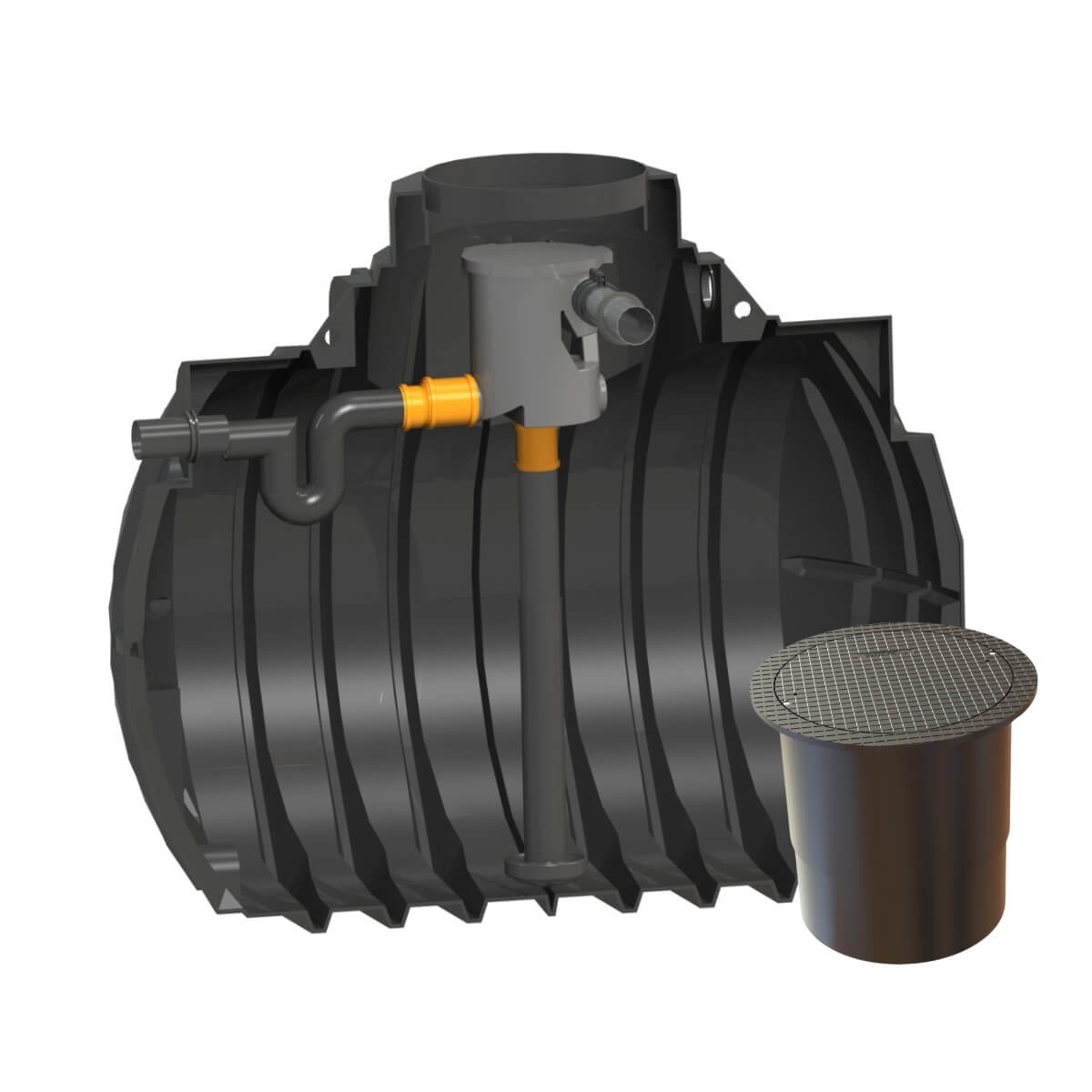 Hauszisterne 4000L Atlantis Volumenfilter mit PKW-LKW-Abdeckung