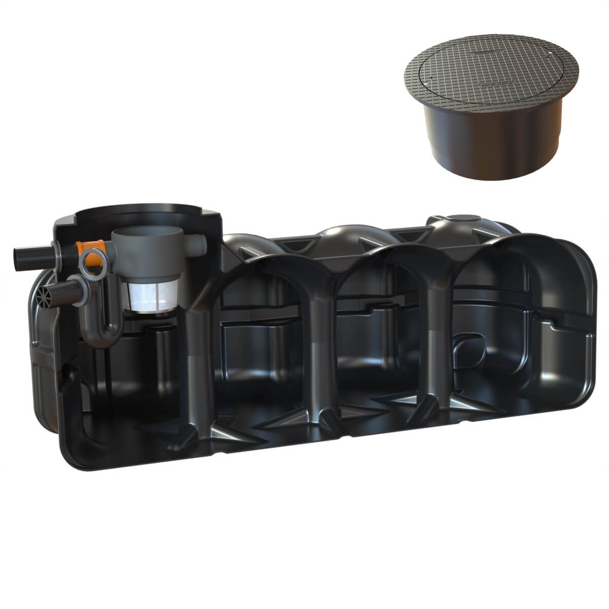 Flachtank 5000 Liter Garten-Zisterne Hudson mit PKW-Abdeckung