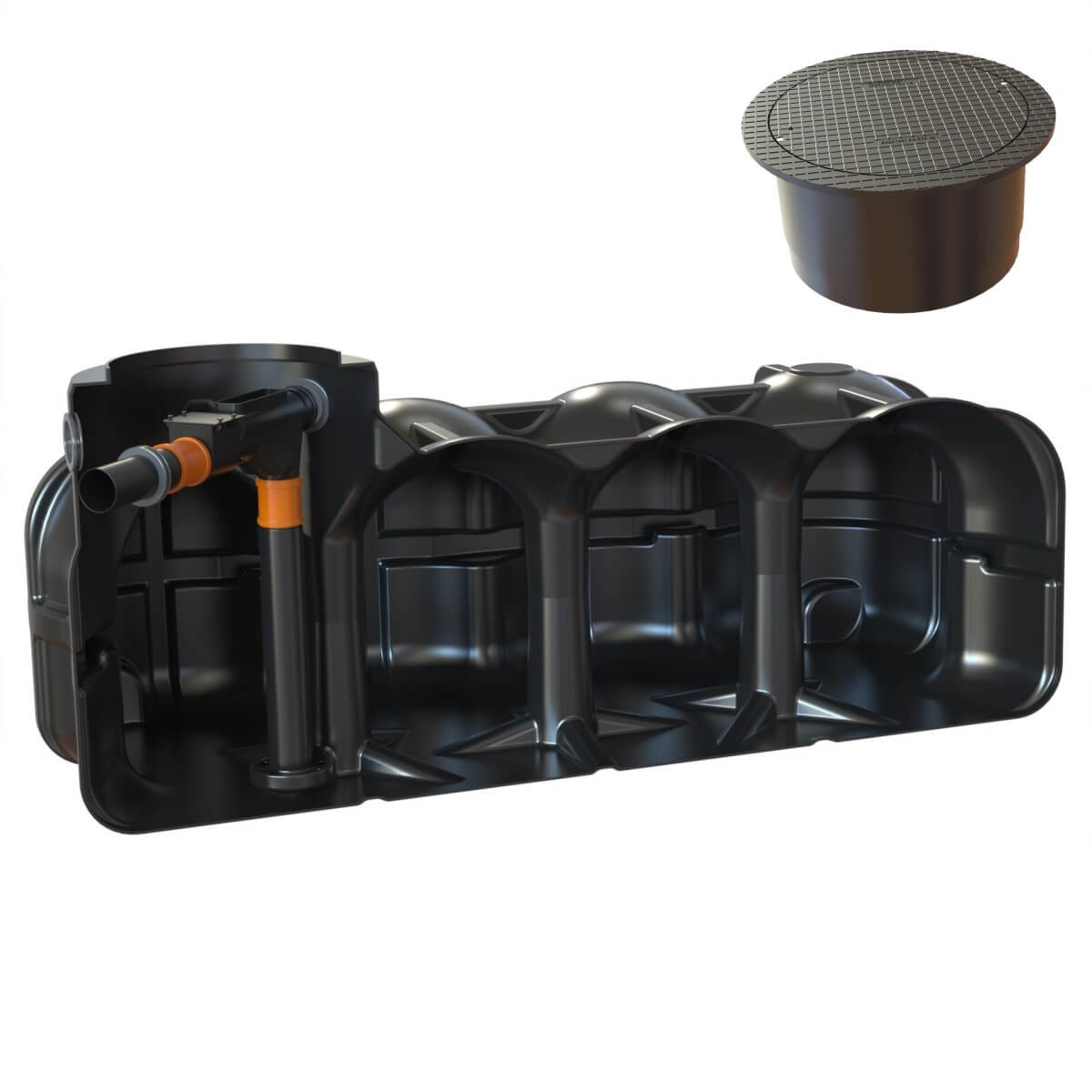 Flachtank 5000L Hauszisterne Hudson WSP mit PKW-Abdeckung