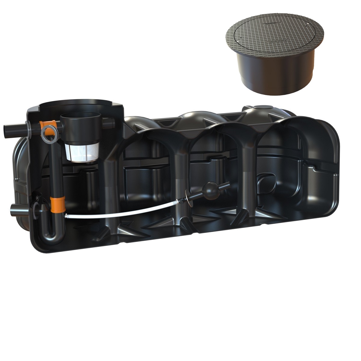 Retentionszisterne Flachtank 5000L Retentionsvolumen 3600L mit PKW-Abdeckung