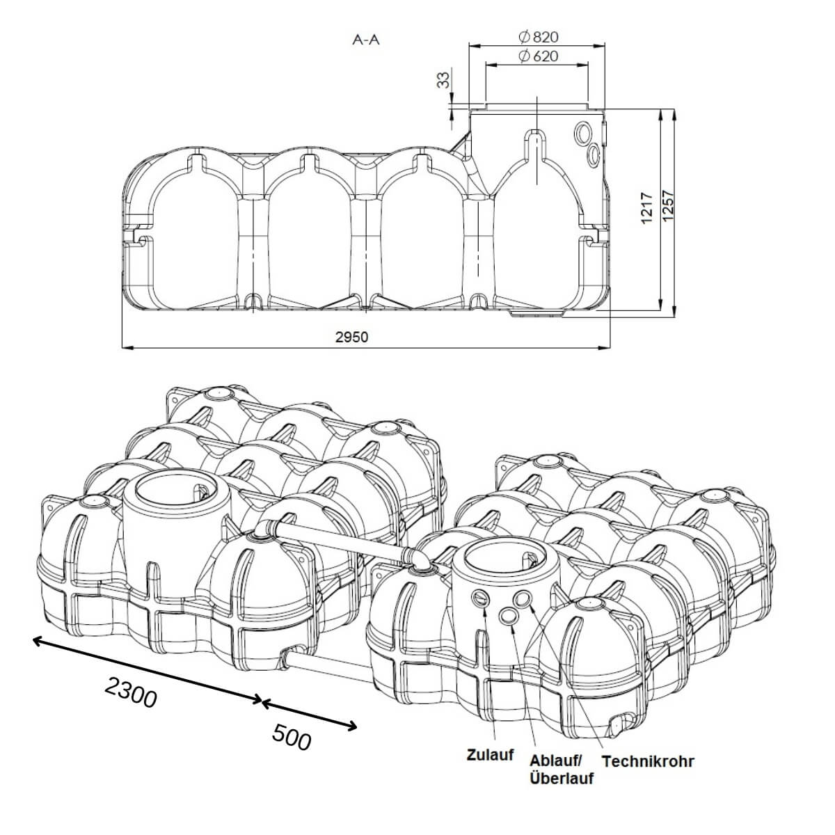 Flachtank 10000 Liter Hudson PS Zeichnung