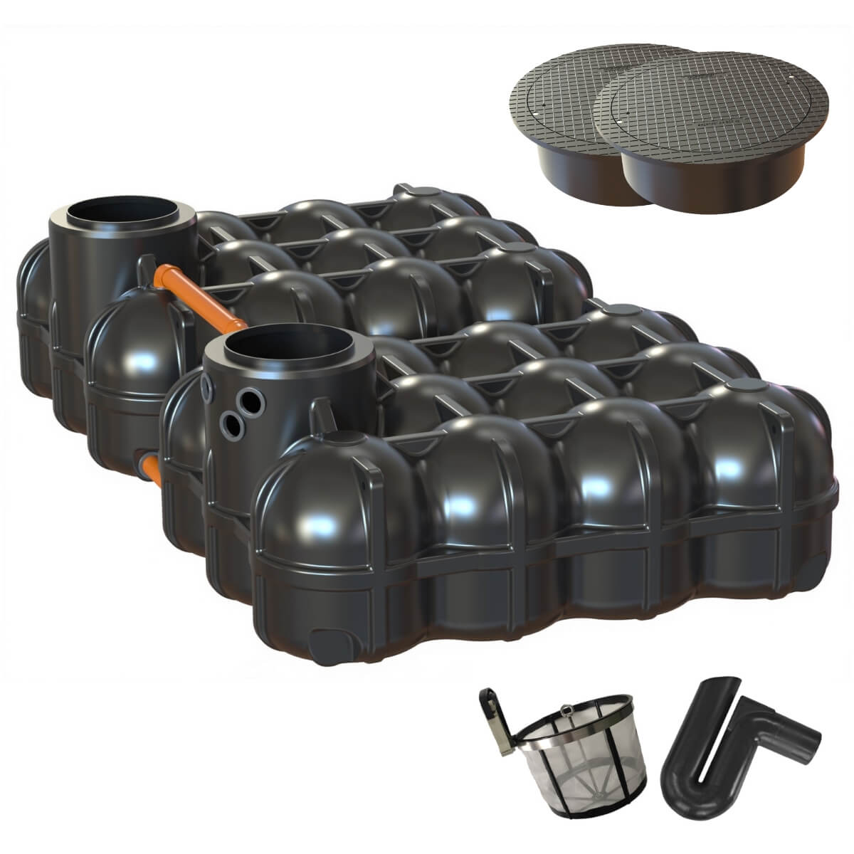 Flachtank 10000 Liter Hudson Gartenanlage mit Abdeckung