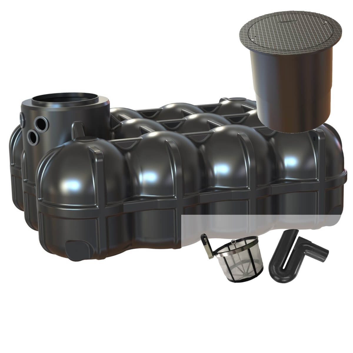 Flachtank 5000L Zisterne Hudson Filterset mit PKW-Dom