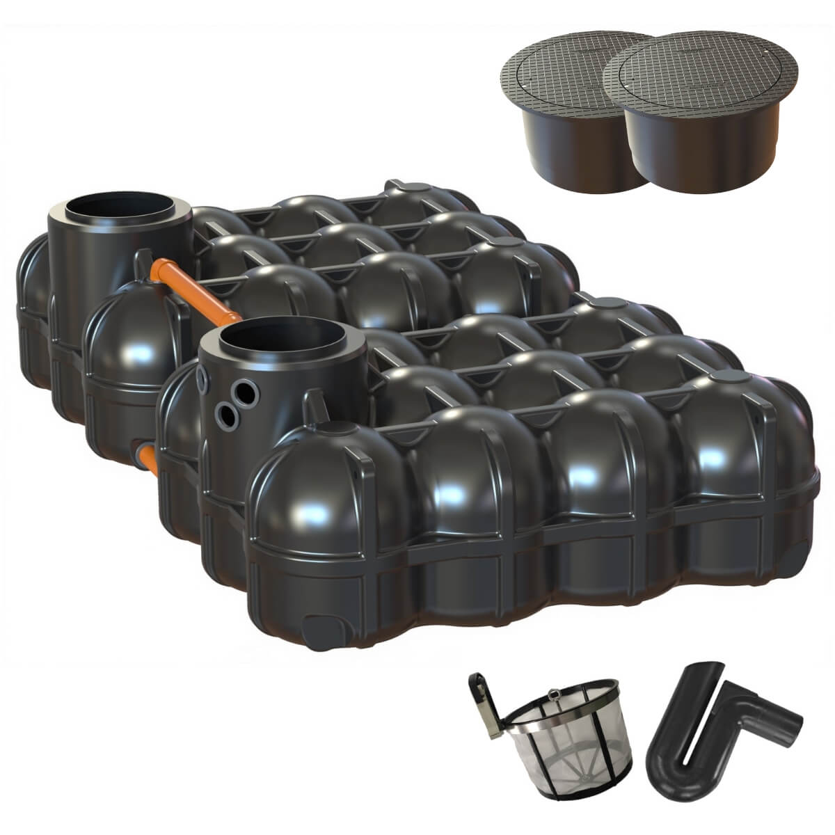 Flachtank 10000 Liter Hudson Gartenanlage mit Segment Abdeckung