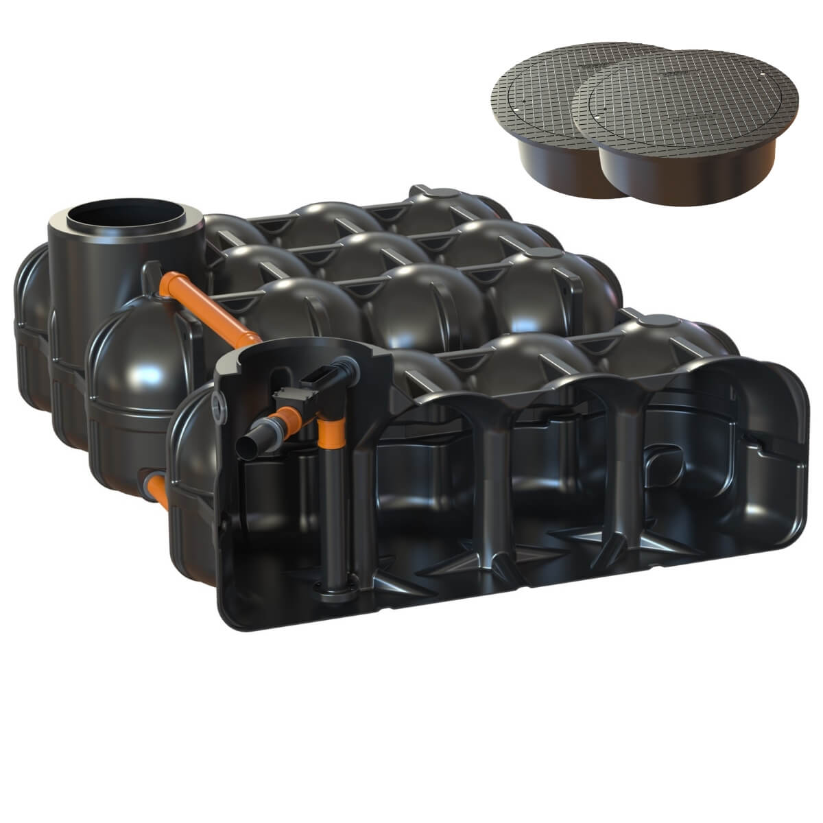 Flachtank 10000L Hudson Hausanlage WSP mit Abdeckung