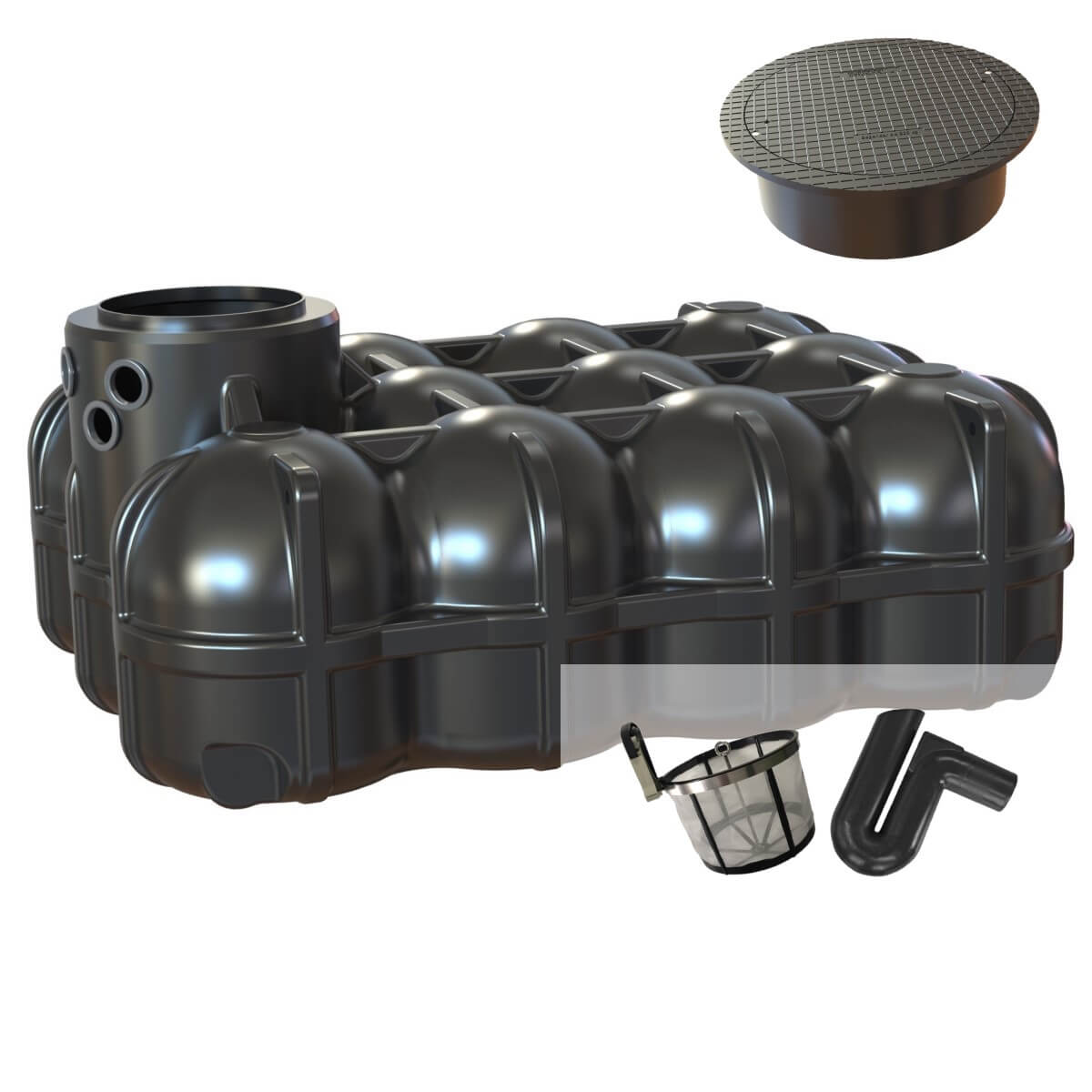 Flachtank 5000L Zisterne Hudson Filterset mit Abdeckung