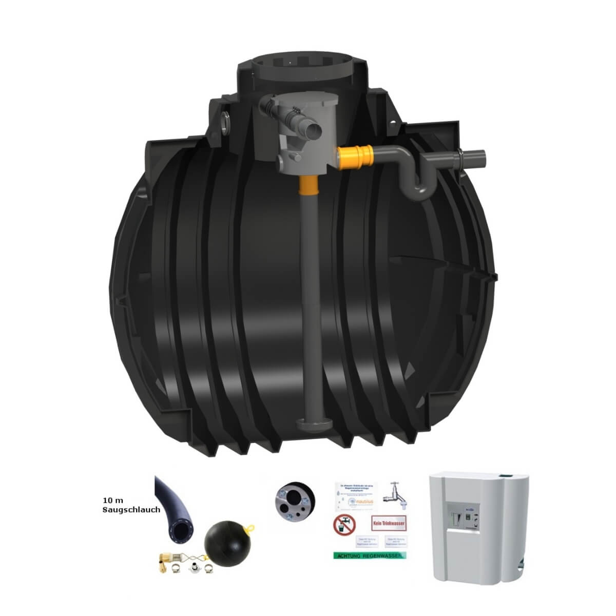 Hauszisterne 5300 L Premium Atlantis Volumen mit Hauswasserwerk