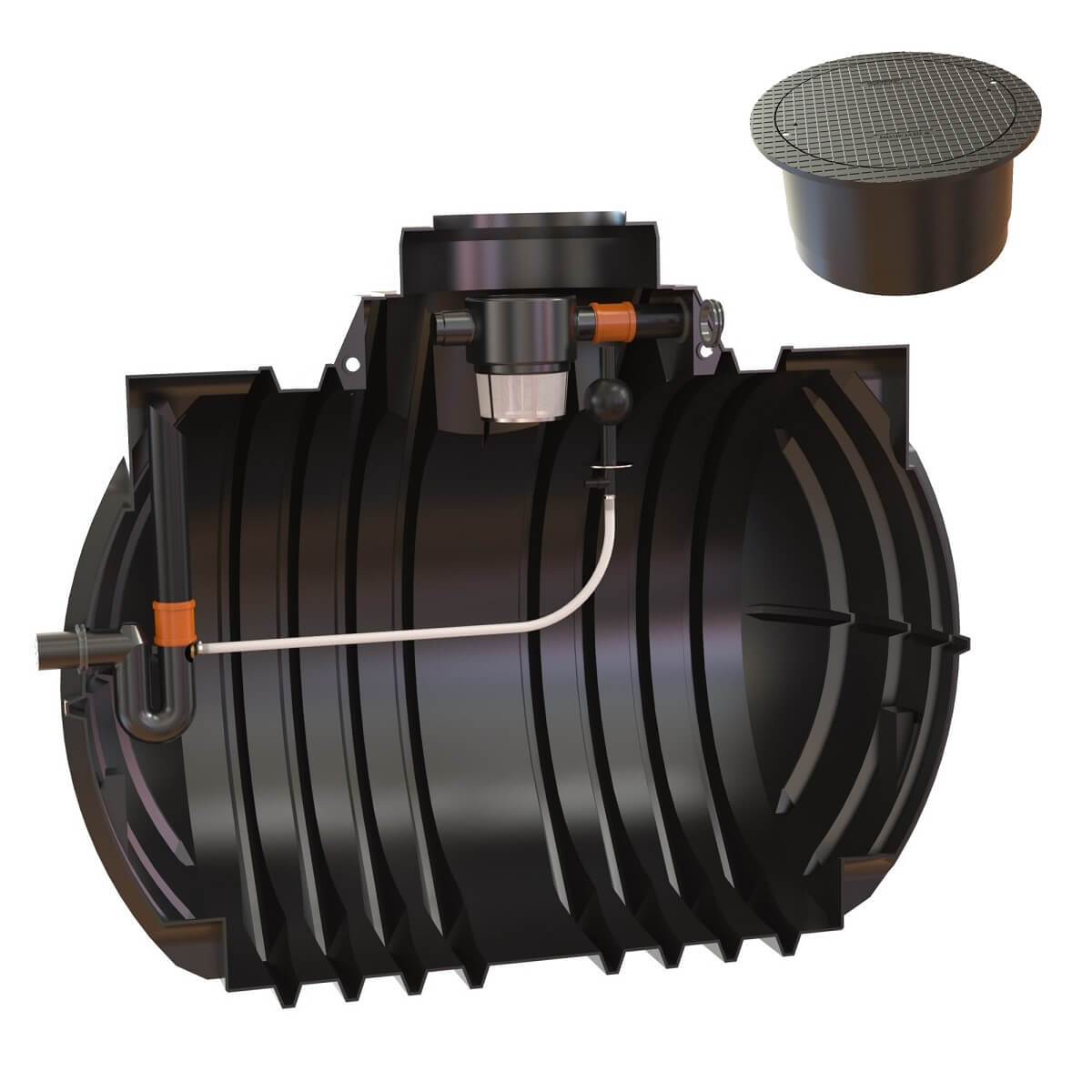 Retentionszisterne 7000L Atlantis RV 2450L mit PKW Segment Abdeckung