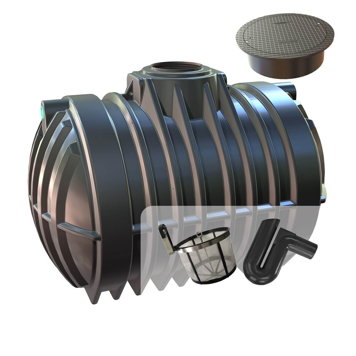 Zisterne 12500L Gartenanlage Big Atlantis mit Abdeckung