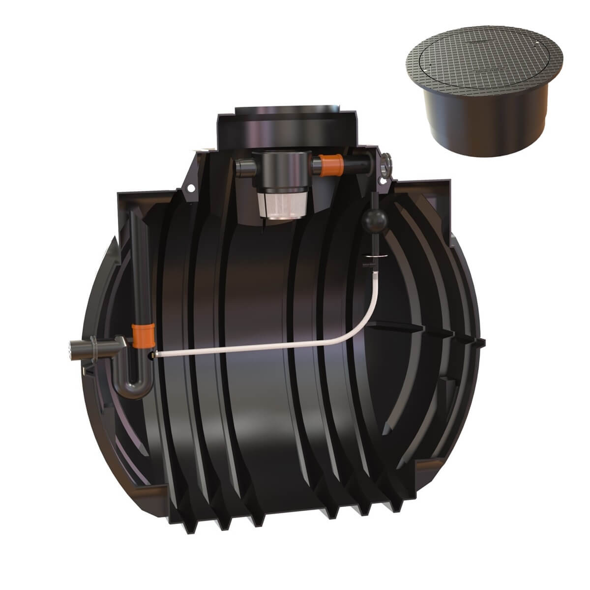 Retentionszisterne 5300L Atlantis RV2000L mit PKW-Segment-Abdeckung