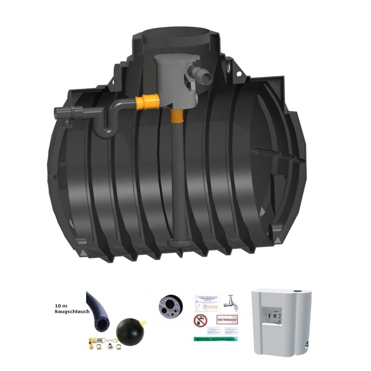 Hauszisterne 4000L Atlantis Volumenfilter mit Hauswasserwerk