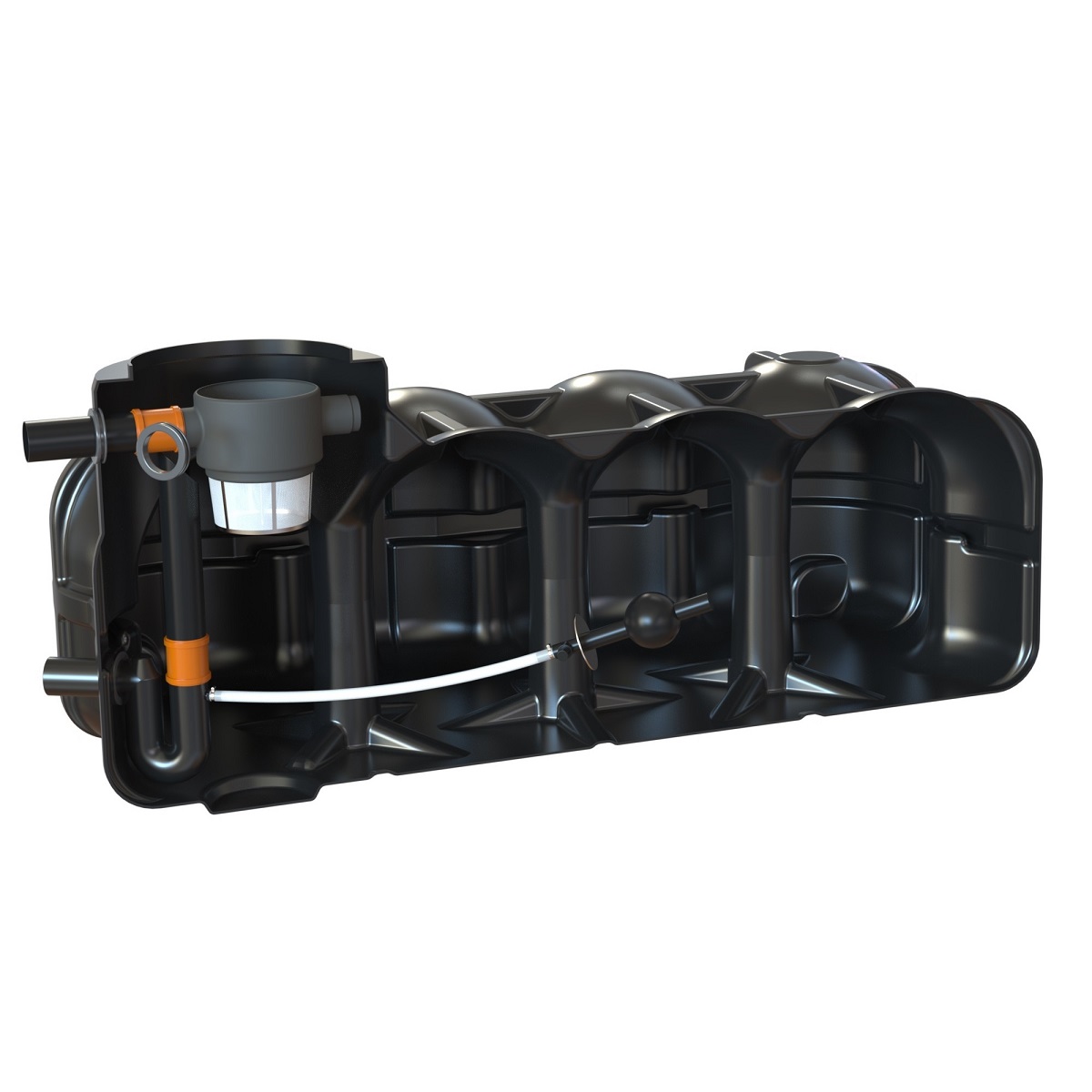 Retentionszisterne Flachtank 5000L Retentionsvolumen 3600L mit Pumpensumpf