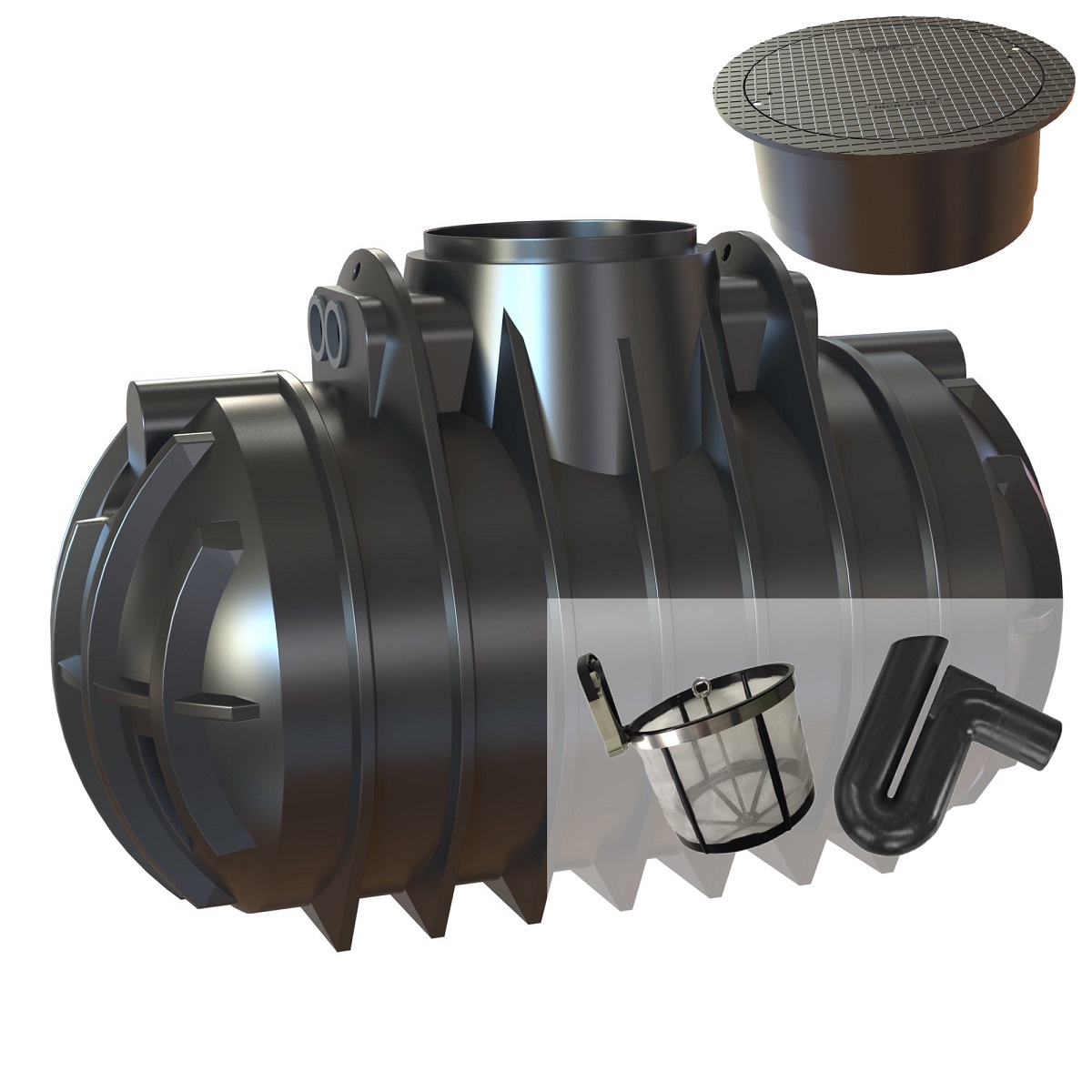 Zisterne 2200L Atlantis Gartenanlage mit PKW-Abdeckung