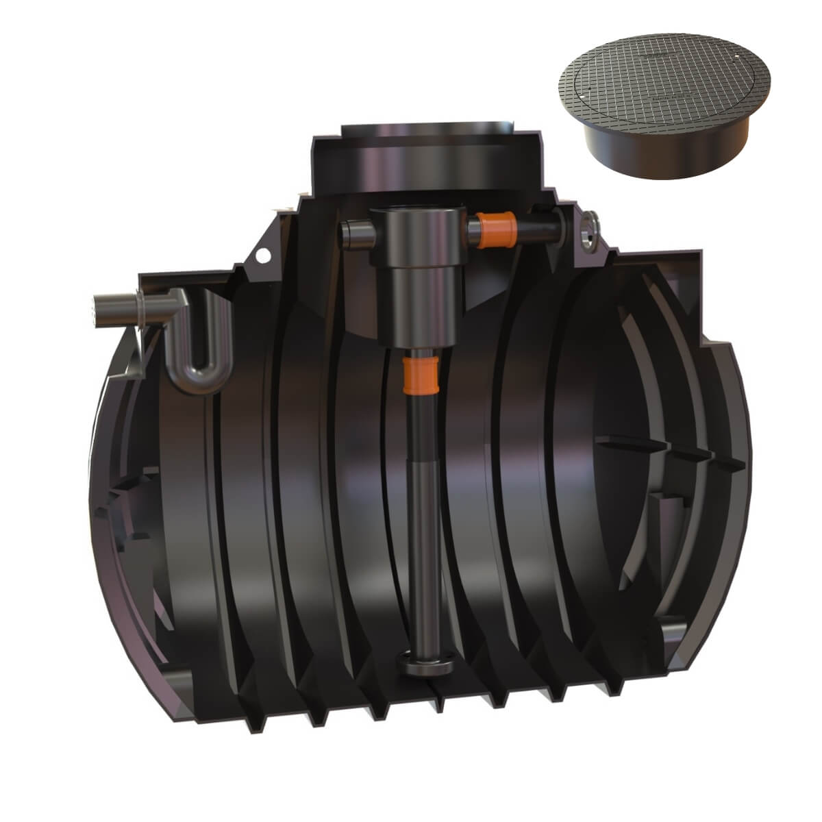 Hauszisterne 4000L Atlantis Korbfilter mit Abdeckung