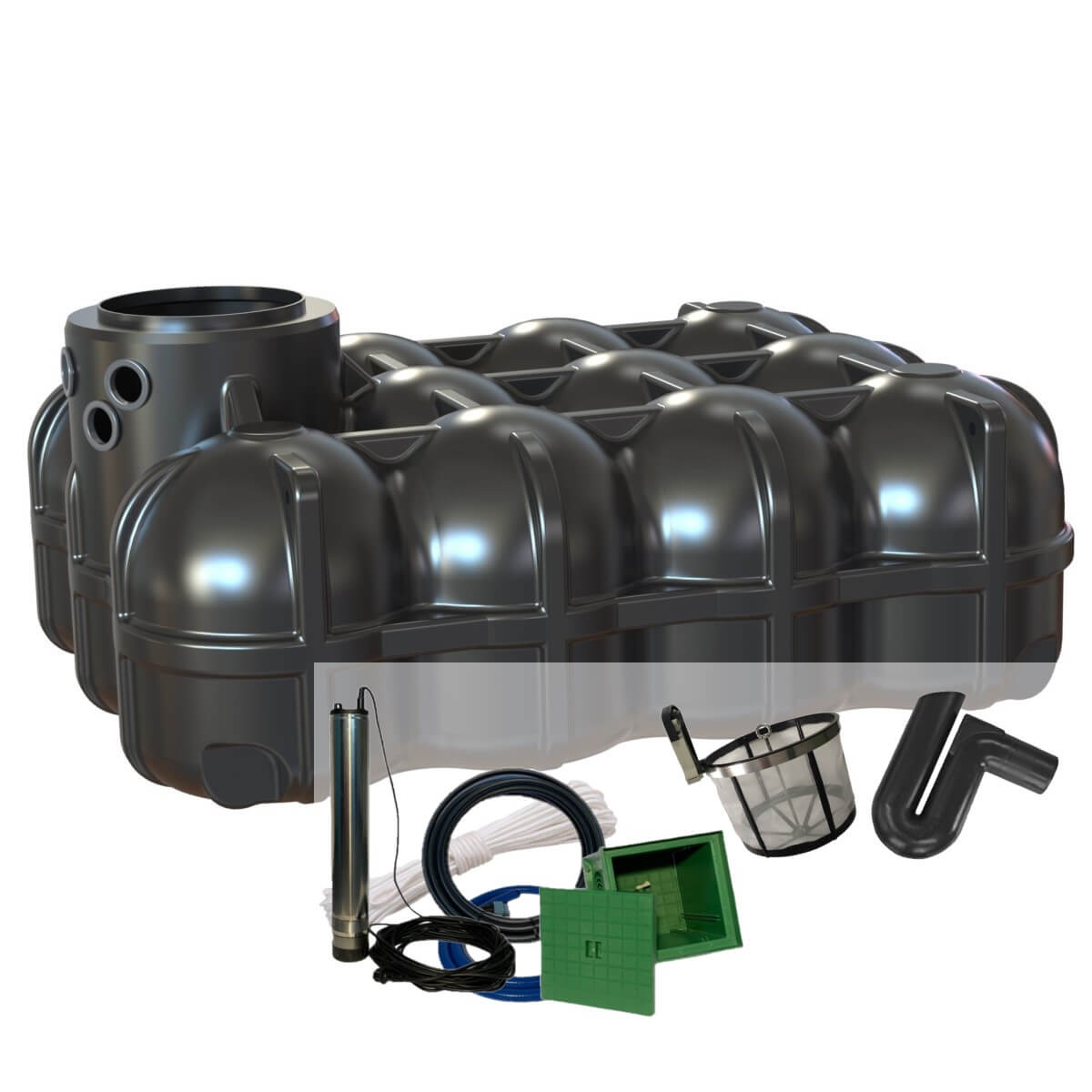 Flachtank 5000L Zisterne Hudson Filterset mit Gartenpumpe