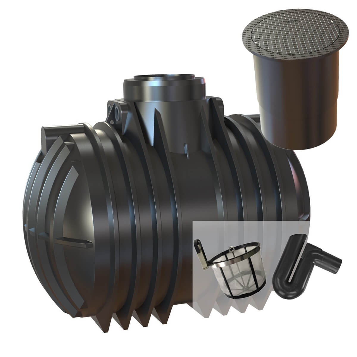 Zisterne 7000 Liter Premium Atlantis Gartenanlage mit PKW-LKW-Abdeckung