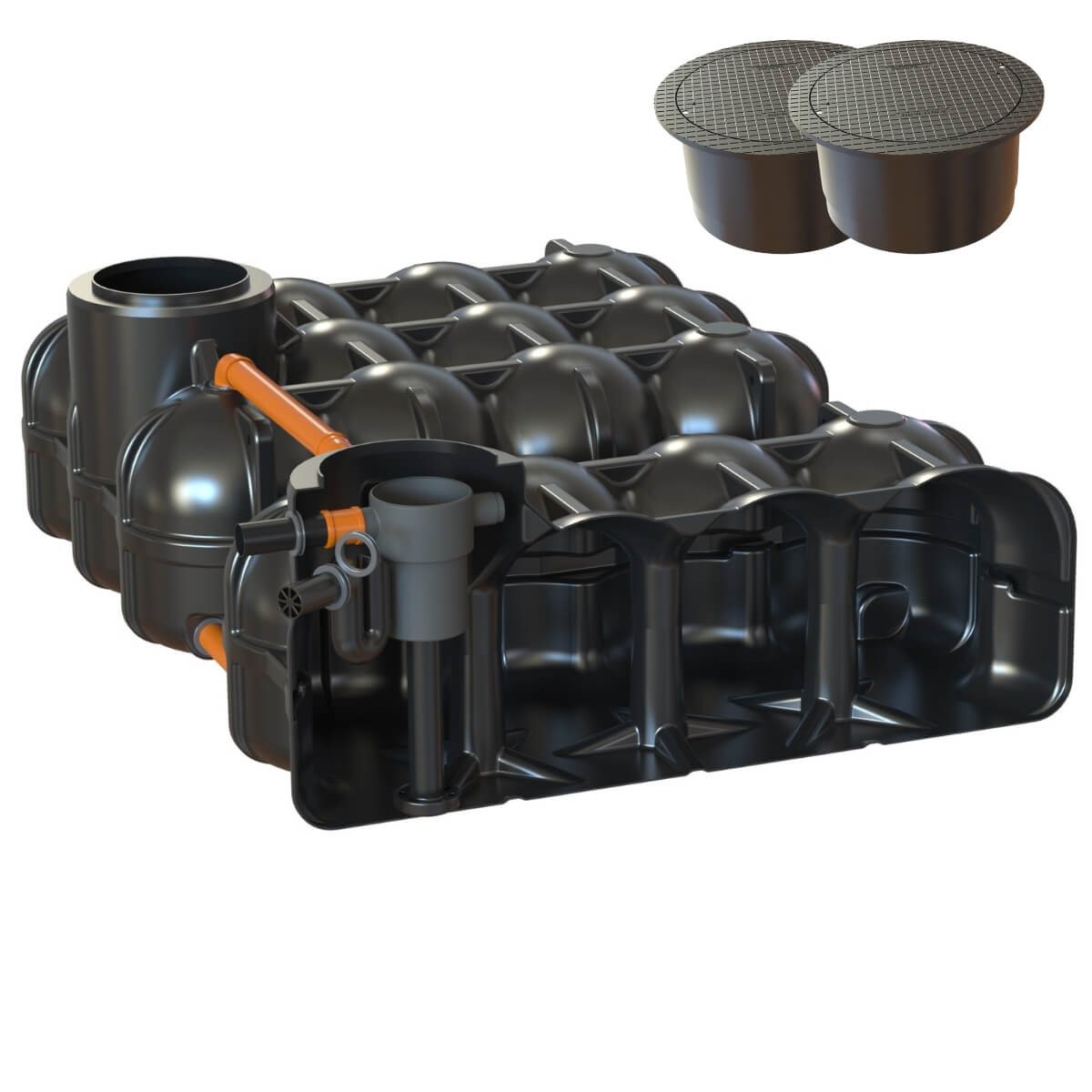 Flachtank 10000L Hudson Hausanlage Hauskorbfilter mit PKW-Abdeckung