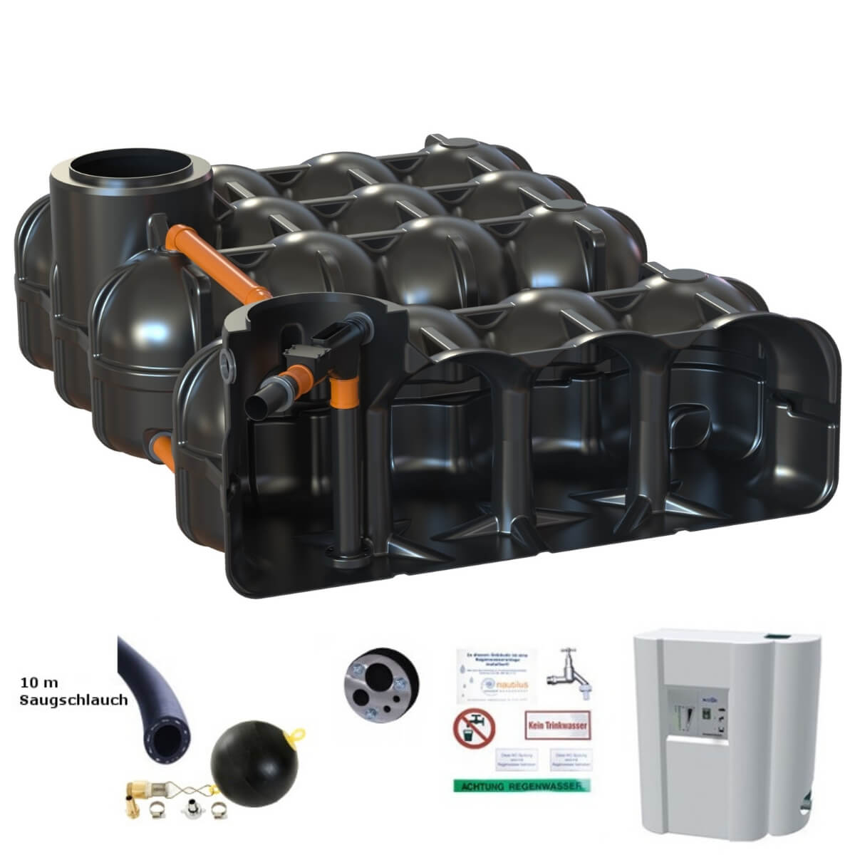 Flachtank 10000L Hudson Hausanlage WSP mit Hauswasserwerk