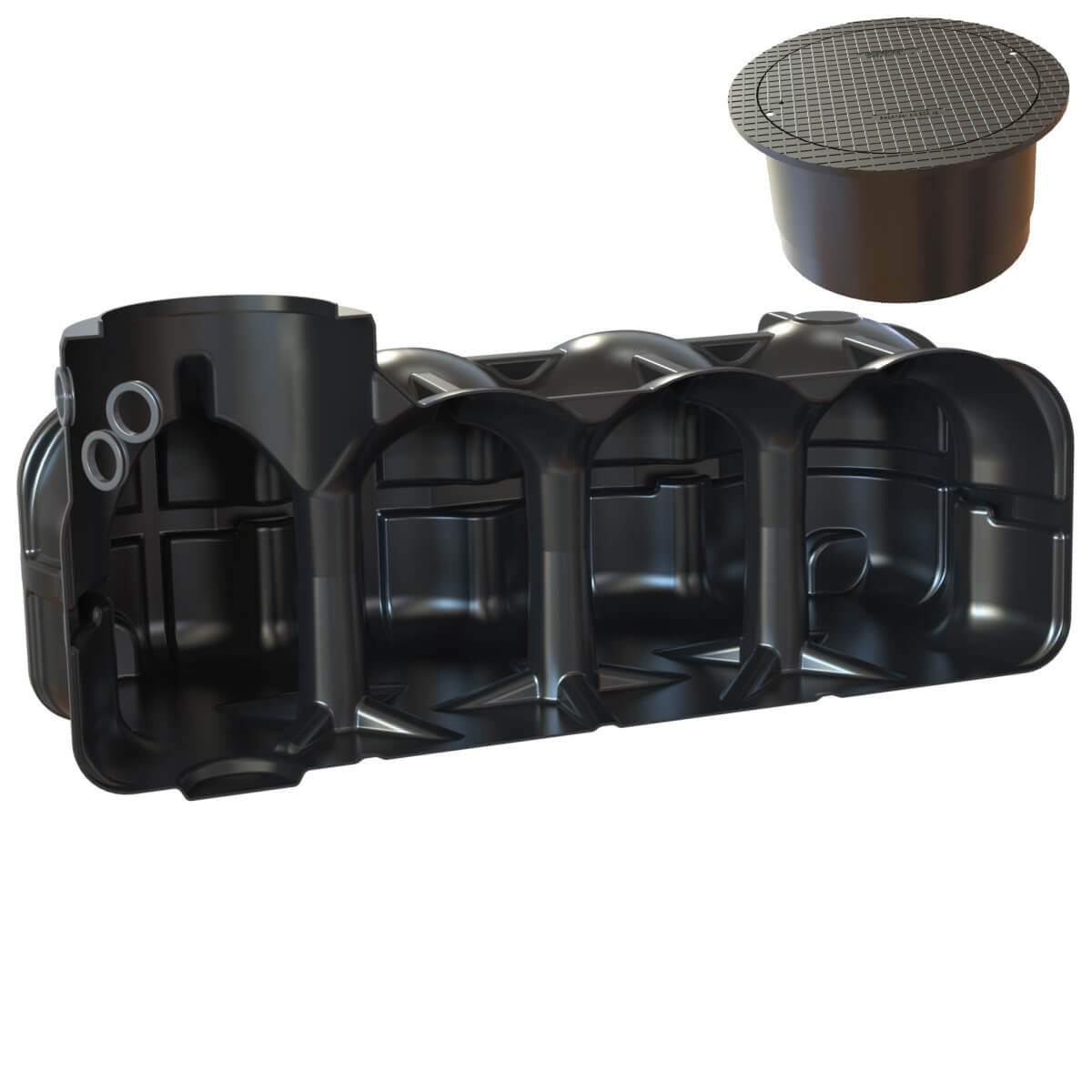 Flachtank 5000L Zisterne Hudson Pumpensumpf mit PKW-Abdeckung