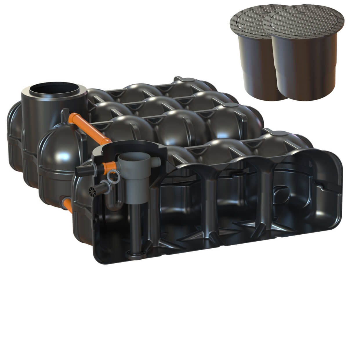 Flachtank 10000L Hudson Hausanlage Hauskorbfilter mit PKW-Dom