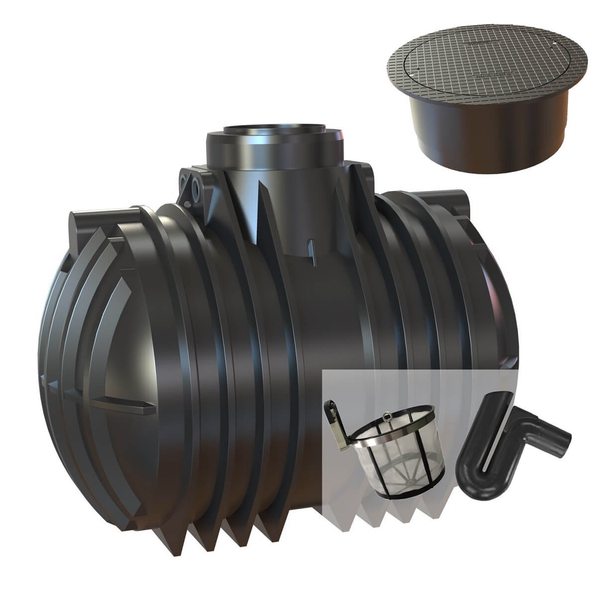 Zisterne 7000 Liter Premium Atlantis Gartenanlage mit PKW-Abdeckung