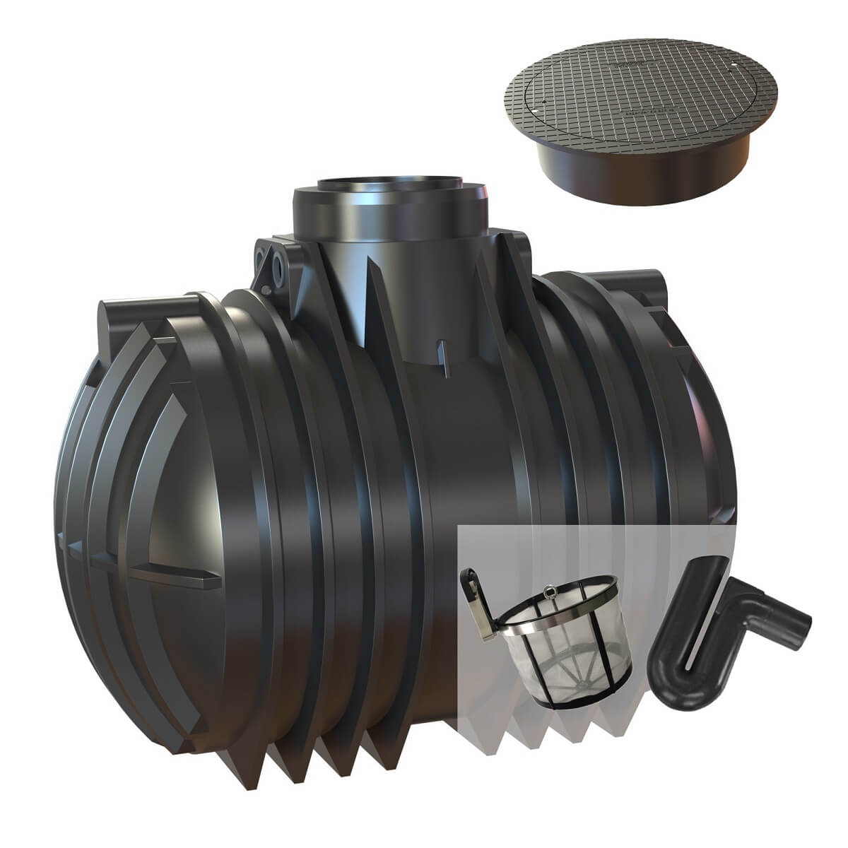 Zisterne 7000 Liter Premium Atlantis Gartenanlage mit Abdeckung