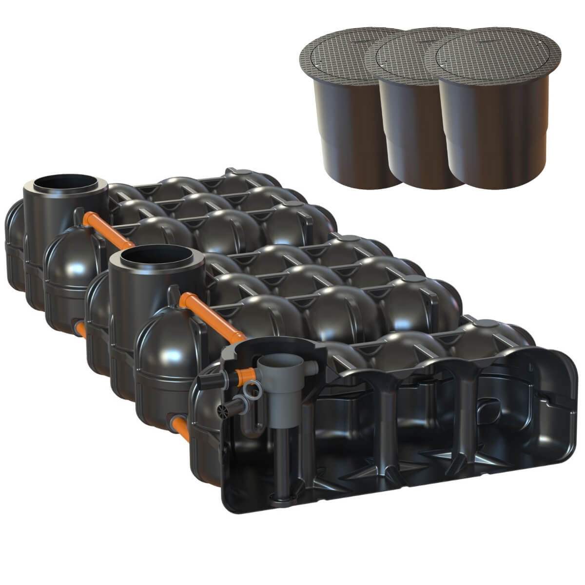 Flachtank Hudson 15000 Liter Hauskorbfilter mit PKW-Dom