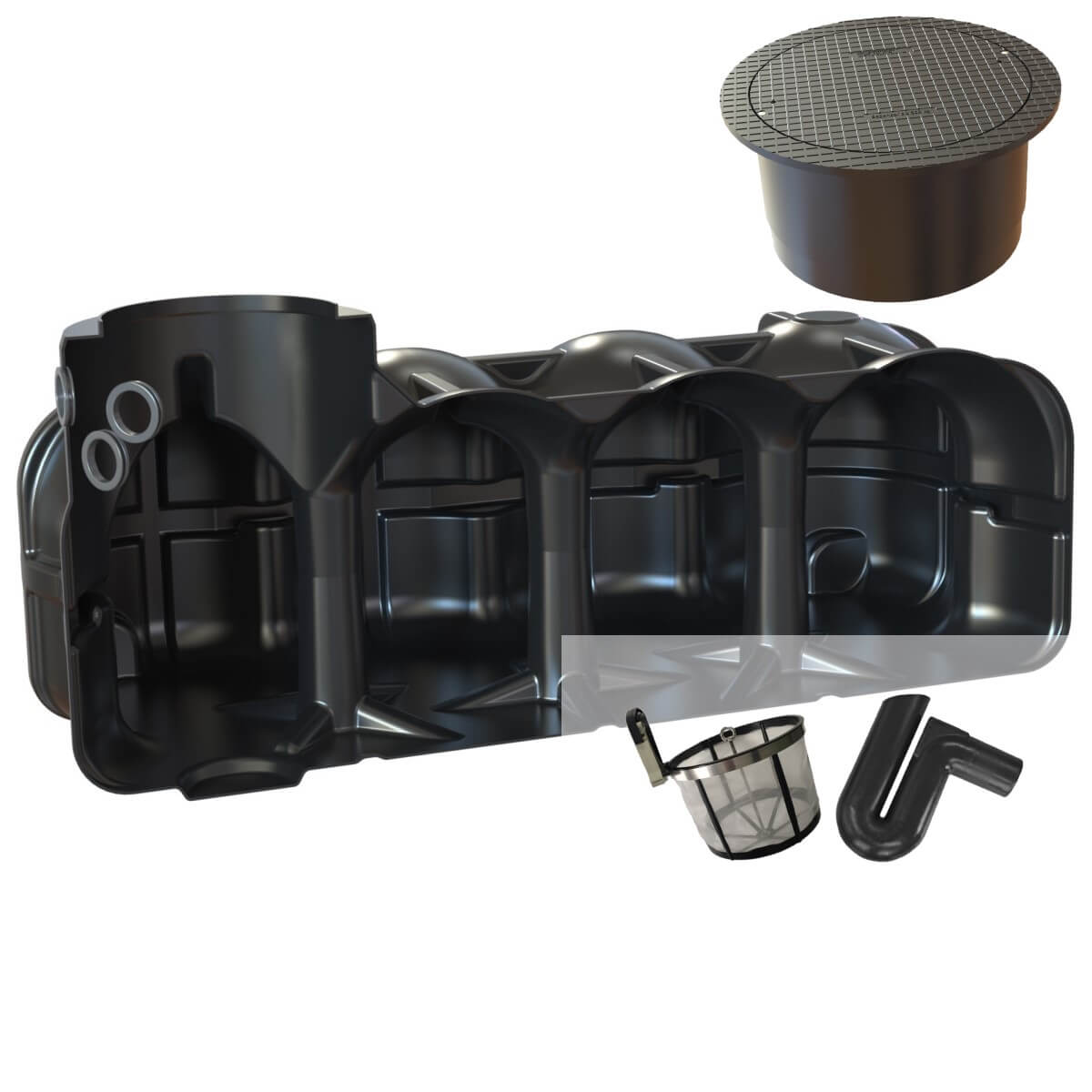 Flachtank 5000L Zisterne Hudson Pumpensumpf Filterset mit PKW-Abdeckung