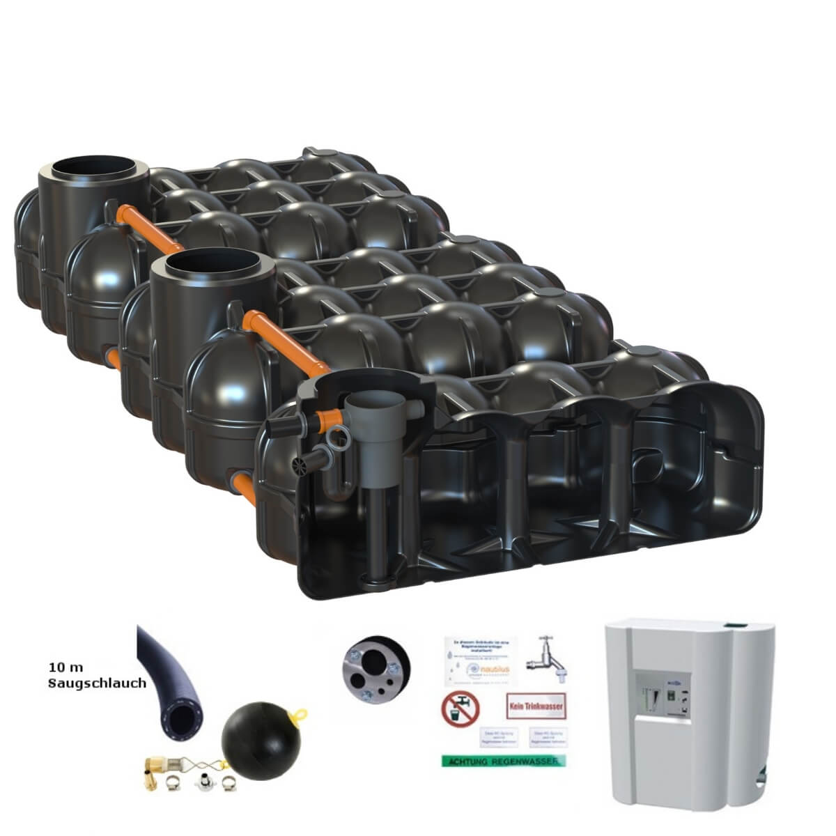 Flachtank Hudson 15000 Liter Hauskorbfilter mit Hauswasserwerk