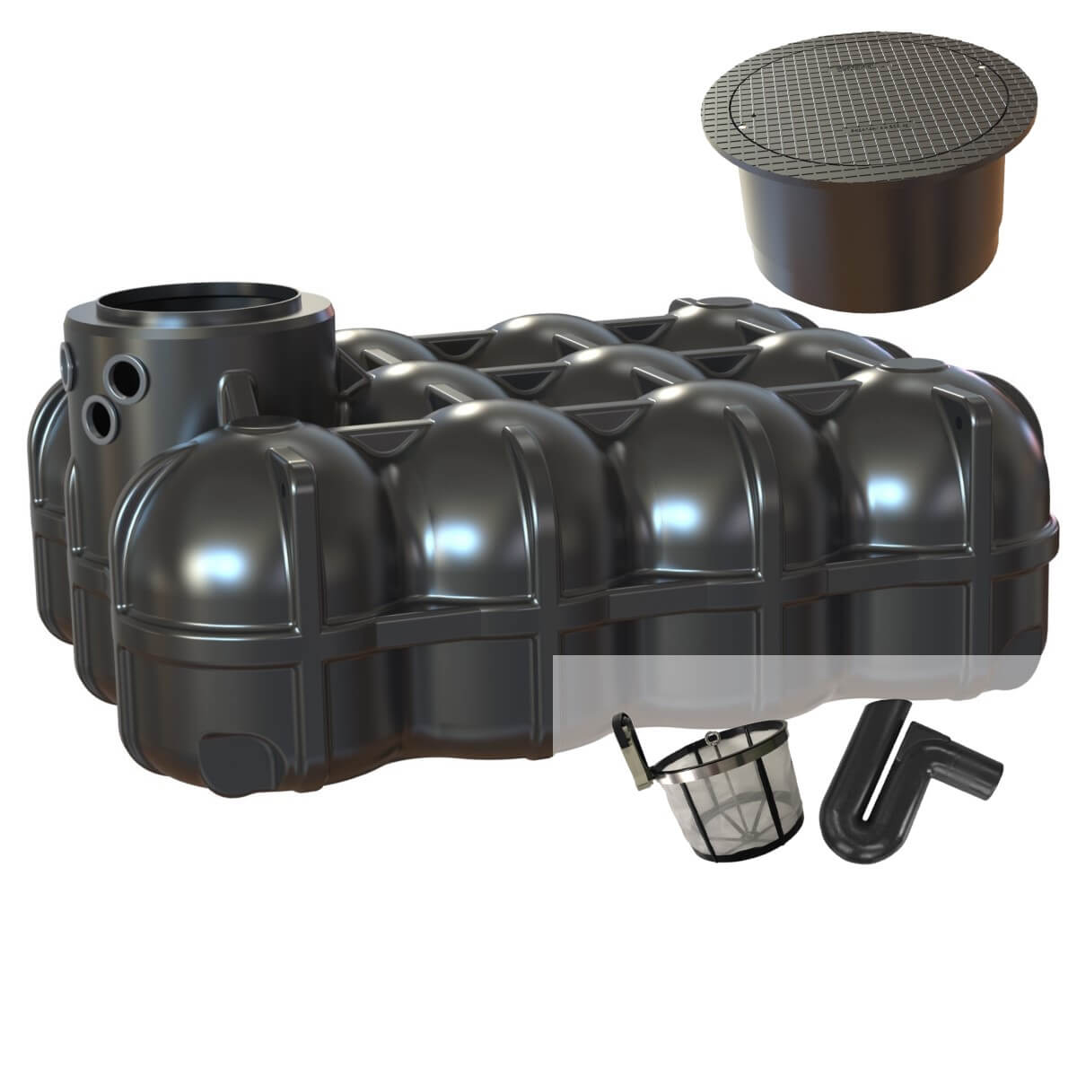 Flachtank 5000L Zisterne Hudson Filterset mit PKW-Abdeckung