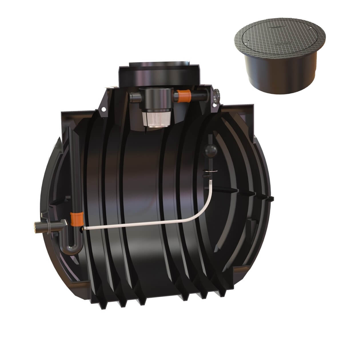 Retentionszisterne 5300L Atlantis RV3000L mit PKW-Segment-Abdeckung