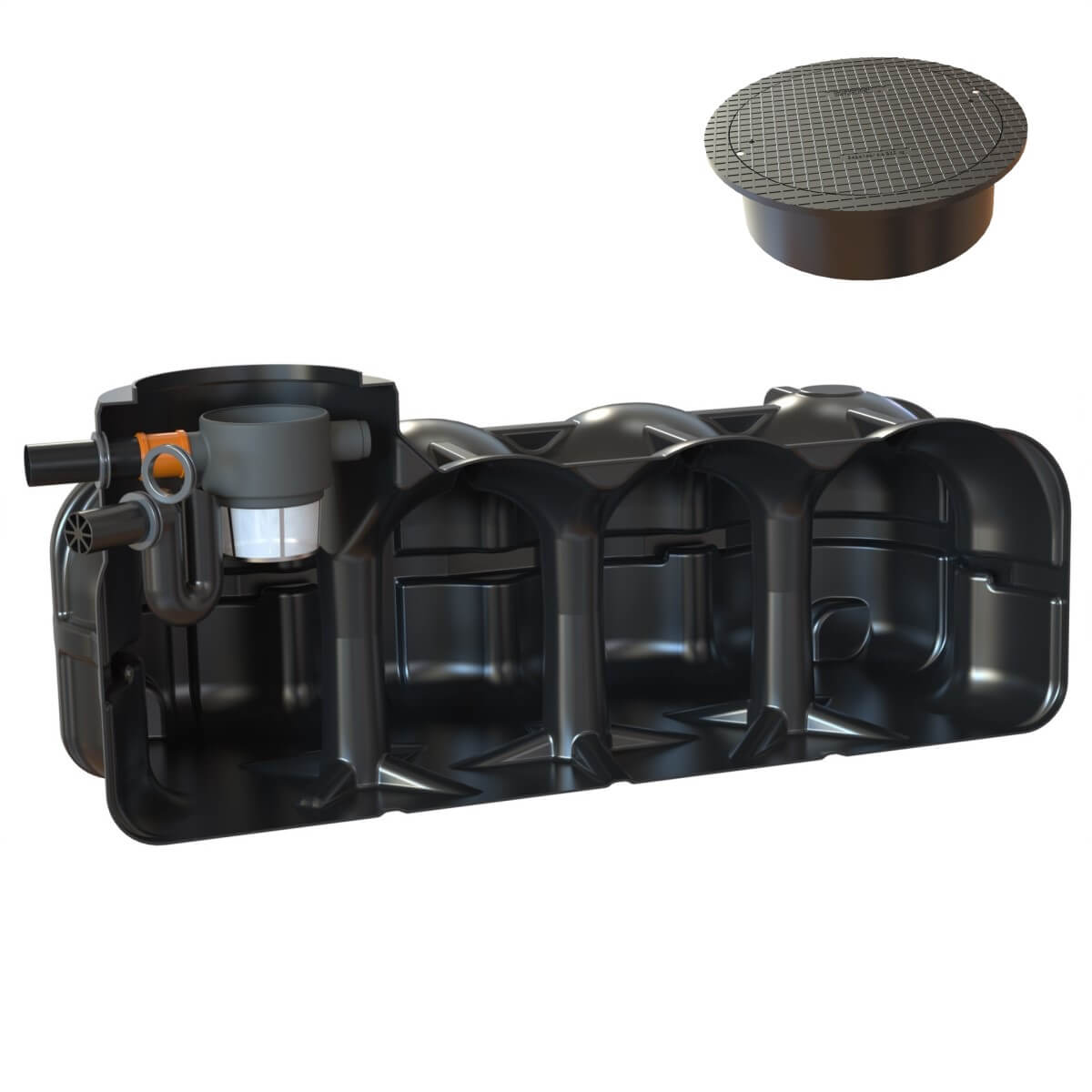 Flachtank 5000 Liter Garten-Zisterne Hudson mit Abdeckung