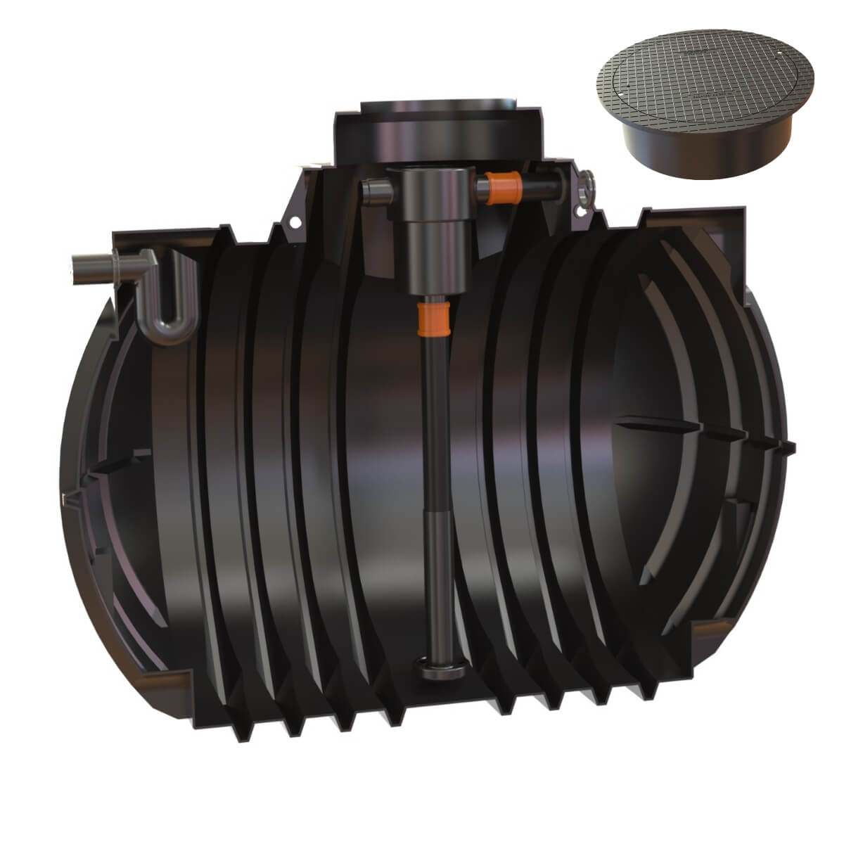 Hauszisterne 7000L Premium Atlantis Korbfilter mit Abdeckung