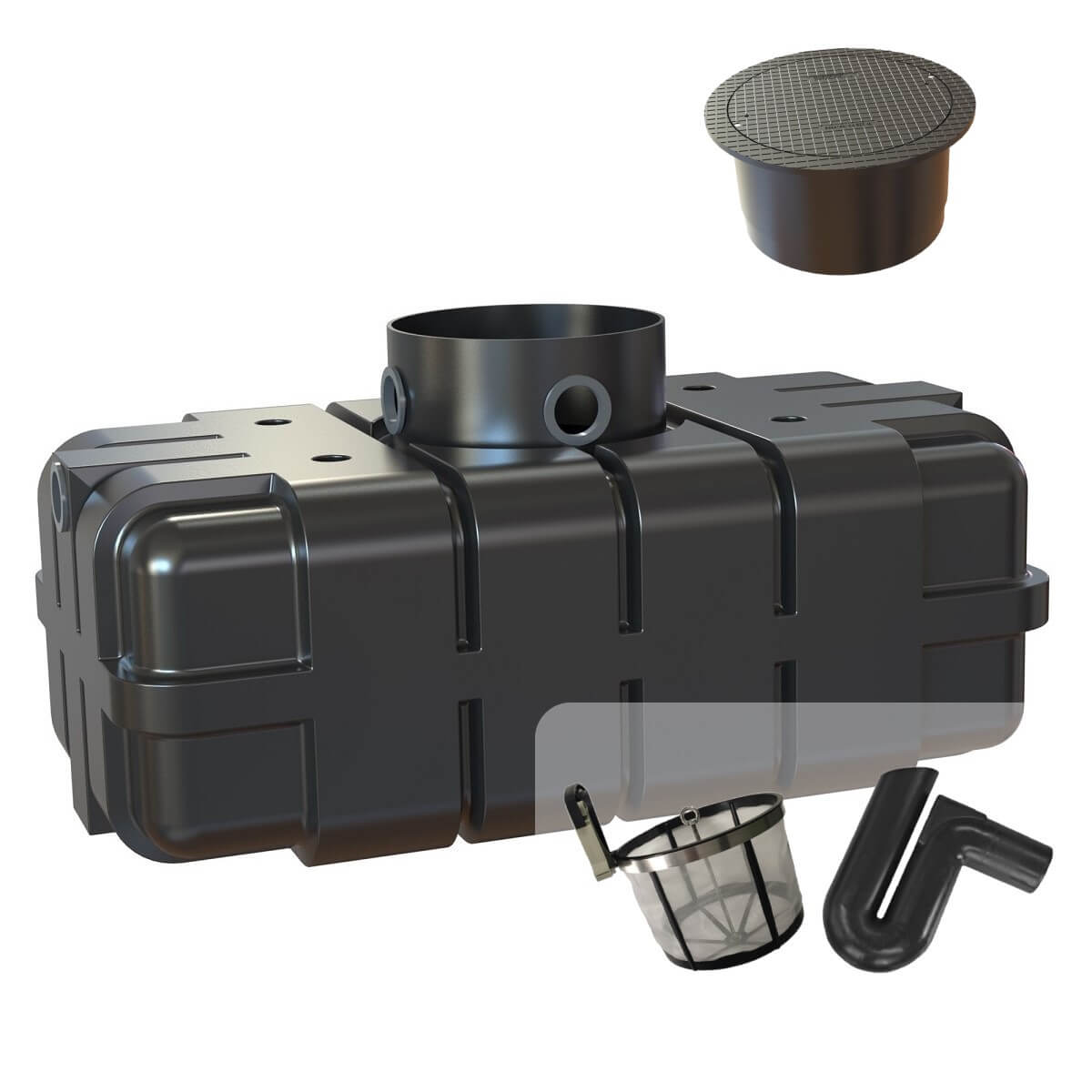 Gartenzisterne Flachtank 1700L Gartenanlage mit Segment-Abdeckung