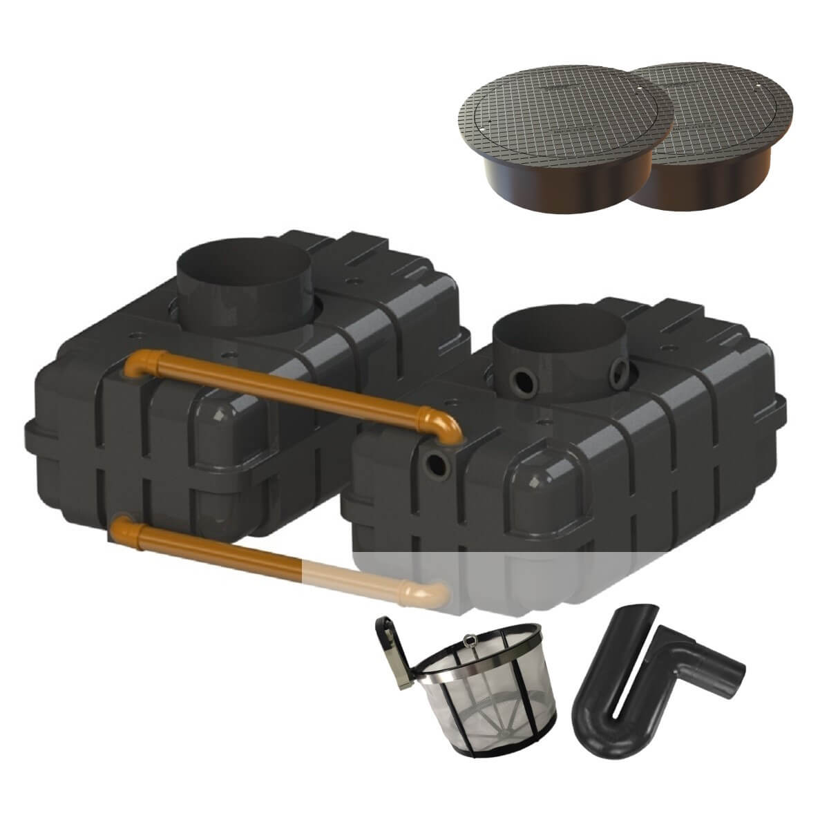 Gartenzisterne Flachtank 3400L Gartenanlage mit Abdeckung