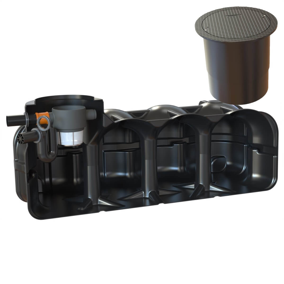 Flachtank 5000 Liter Garten-Zisterne Hudson mit PKW-Dom