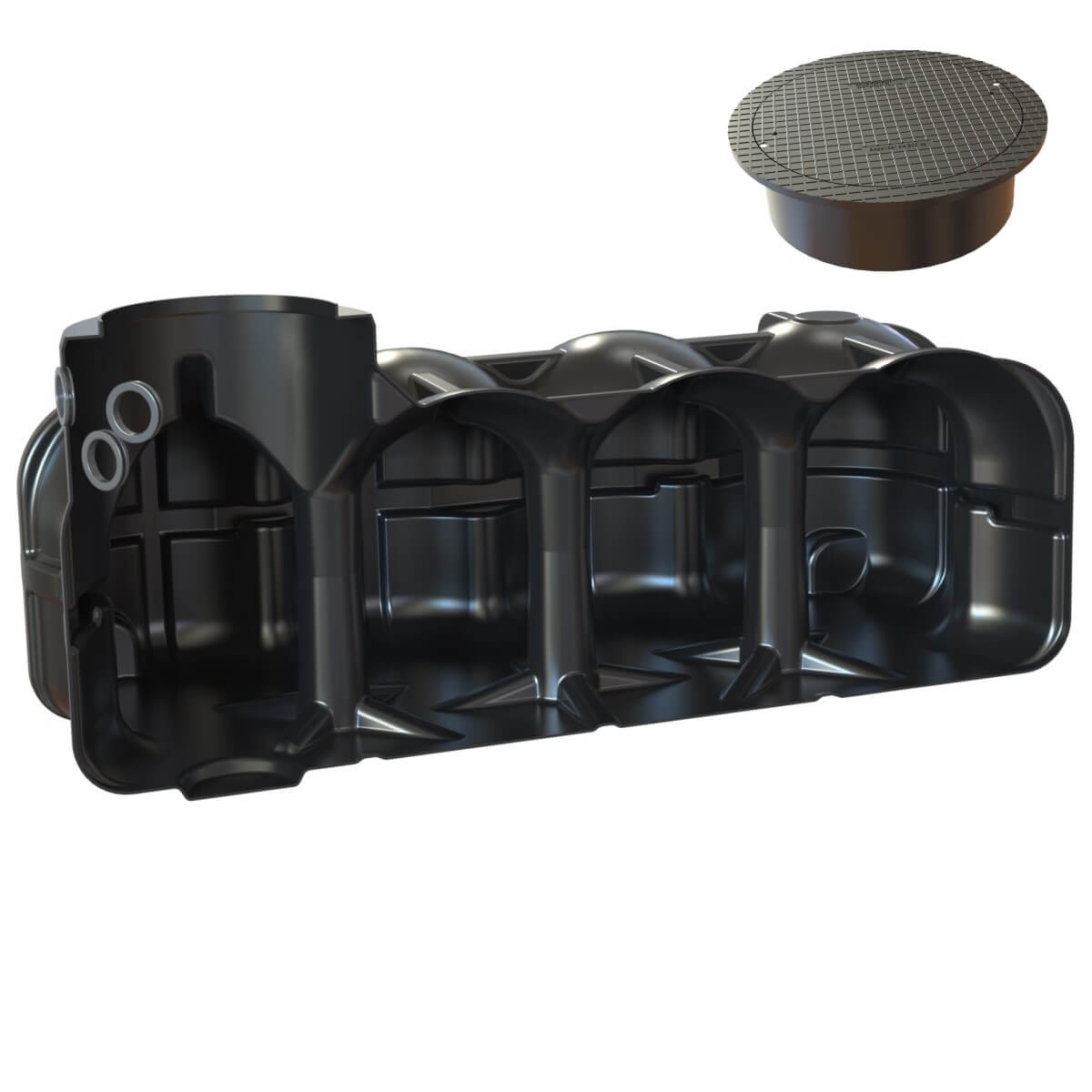 Flachtank 5000L Zisterne Hudson Pumpensumpf mit Abdeckung