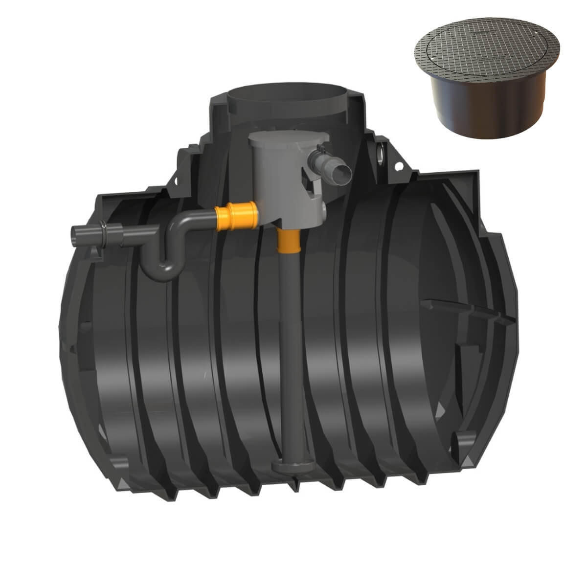 Hauszisterne 4000L Atlantis Volumenfilter mit PKW-Abdeckung